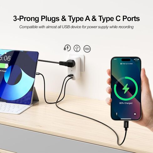 كاميرا مراقبة بمقبس ULar، كاميرا واي فاي صغيرة بدقة 1080 بيكسل FHD مع شحن 3 أجهزة، بطاقة SD مدمجة سعة 32 جيجابايت، كشف الحركة عن بعد في الوقت الحقيقي، لاسلكي متعدد الوظائف يعمل بالحائط ذكي داخلي (بدون صوت) in Kuwait