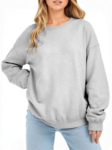 Women's Oversized Sweatshirt Crewneck Casual Loose Fit Pullover Tops Fall Winter Outfit Long Sleeve Sweater in Saudi Arabia