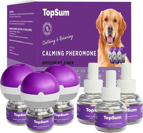 Dog Calming Diffuser Refills: 4 Pack Dog Pheromones Calming Diffuser Refills - Dog Appeasing Pheromone - Pheromones for Dogs - Calming Pheromones for Dogs, 4 Pack (Dark Purple) in Kuwait