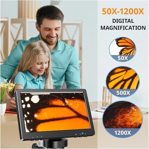 مجهر رقمي 1200X مجهر لحام للعملة المعدنية 12MP PCB إصلاح الدائرة المكبر متوافق مع نظام التشغيل Windows/Mac (DM4-Z01B019) in Kuwait