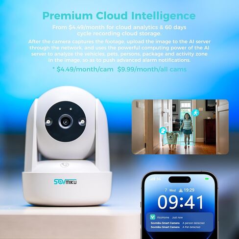 Vicohome 2K AI داخلي Canera وكاميرا أمان تعمل بالطاقة الشمسية، نظام لاسلكي خارجي، لا حاجة إلى NVR، سهل الإعداد، كشف الحركة، صوت ثنائي الاتجاه، رؤية ليلية ملونة، فتحة SD، سياسة تبادل لمدة 180 يومًا in Kuwait