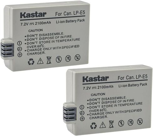 بطارية Kastar LP-E5 7.2 فولت 2100 مللي أمبير بديلة لبطارية Canon LP-E5 LPE5، شاحن Canon LC-E5، LC-E5C، LC-E5E in Kuwait