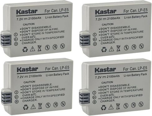 بطارية Kastar LP-E5 7.2 فولت 2100 مللي أمبير بديلة لبطارية Canon LP-E5 LPE5، شاحن Canon LC-E5، LC-E5C، LC-E5E in Kuwait