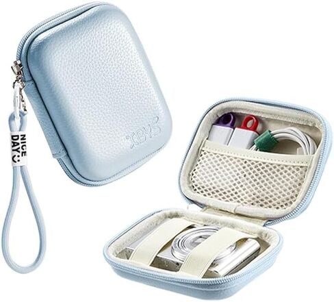 Carrying Protective Case for Digital Camera, Digital Camera Case for Sony ZV-1,Ricoh GR,Casio zr1000/1200,Canon G7,Canon SX720, Panasonic ZS110, with Mesh Pocket & Lanyard, White in Saudi Arabia