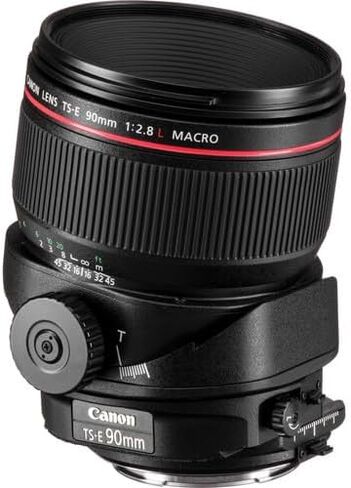 Canon TS-E 90mm f/2.8L Macro Tilt-Shift Lens| L-Series Prime with Perspective Control & Close-Focus Macro| Perfect for Architecture & Studio Photography (2274C002) + Adapter EF-EOS R + Bag + 64GB Card in Saudi Arabia