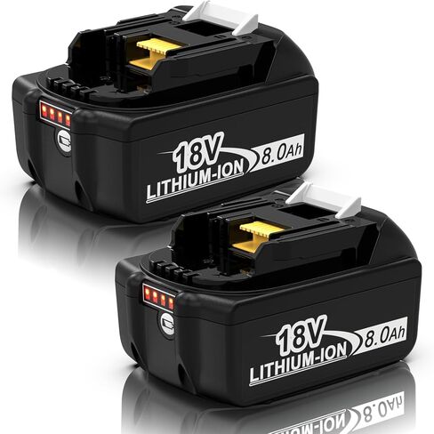 2-Pack BL1860B Replacement for Makita 18V Battery 8.0Ah, Compatible with Makita 18 Volt LXT Lithium ion Batteries BL1815 BL1820 BL1820B BL1830B BL1840B LXT® Power Tools in Saudi Arabia