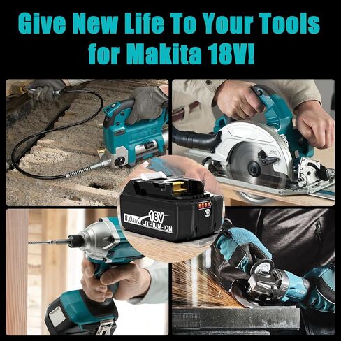 2-Pack BL1860B Replacement for Makita 18V Battery 8.0Ah, Compatible with Makita 18 Volt LXT Lithium ion Batteries BL1815 BL1820 BL1820B BL1830B BL1840B LXT® Power Tools in Saudi Arabia