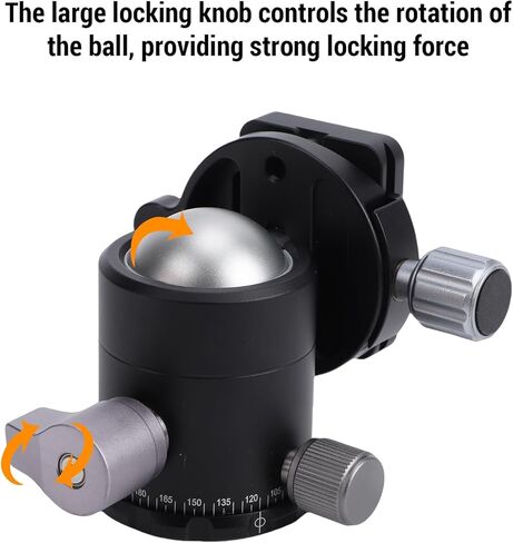 Yunseity 36mm Metal Ball Head, 8KG Load Capacity Tripod Ball Head with 1/4 Inch Plate, 360 Degree Panorama Rotation for DSLR Camera Tripod Monopod in Saudi Arabia