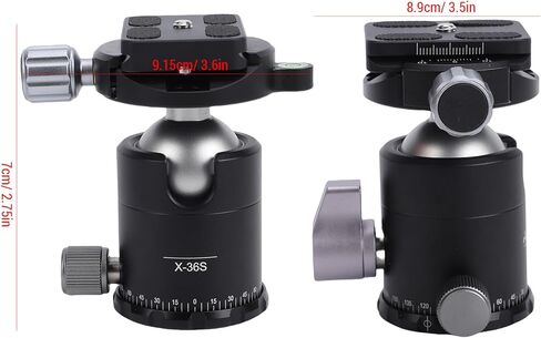 Sanpyl Professional 36mm رأس كروي معدني للحامل ثلاثي القوائم، رأس كروي بانورامي 360 درجة مع لوحة تحرير سريعة ومستوى لكاميرا DSLR Monopod Slider in Saudi Arabia