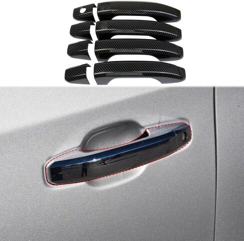 Carbon Fiber Side Door Handles Trim Cover for 2021-2025 Chevy Tahoe Suburban for 2021-2025 GMC Yukon in Saudi Arabia