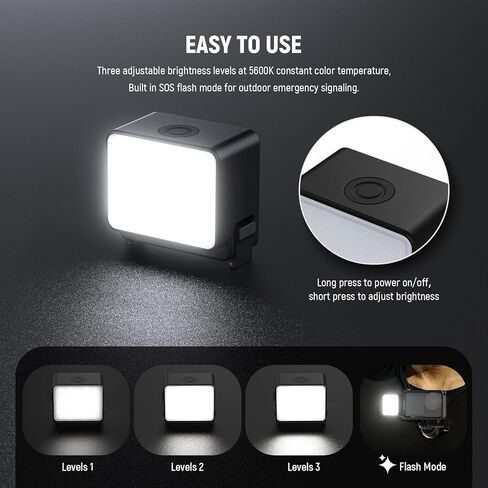 NEEWER Basics M20 Magnetic LED Camera Light + AC012 Mount Adapter Compatible with DJI Osmo 360/5 Pro/4/3, Mini Fill Light for Nano Action 3 4 5 Pro Cage NEEWER AC009 PRO Accessories Expansion Adapter in Saudi Arabia