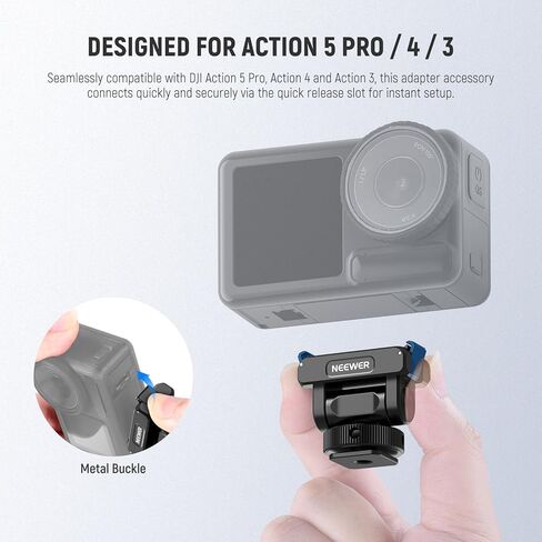 NEEWER Basics M20 Magnetic LED Camera Light + AC012 Mount Adapter Compatible with DJI Osmo 360/5 Pro/4/3, Mini Fill Light for Nano Action 3 4 5 Pro Cage NEEWER AC009 PRO Accessories Expansion Adapter in Saudi Arabia