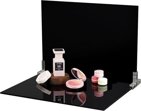 Meking Product Photography Backdrops, Black Double Sided Matte and Reflective Background for Food,Makeup, Jewelry and Other Small Product,2PCS 15.7x11.8in Photo Backdrop Boards with 2PCS Bracket in Saudi Arabia