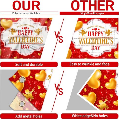 Happy Valentine's Day Backdrop 7x5 FT Valentine Banner Lover Gold Hearts Backdrops for Romantic Party Decorations Background Banners Perfect for Photography and Celebrations in Saudi Arabia