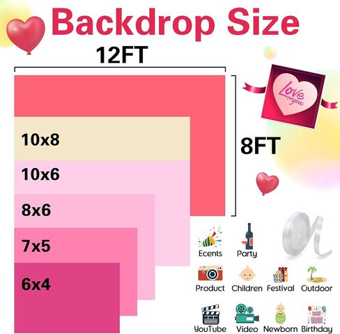 Happy Valentine's Day Backdrop 7x5 FT Valentine Banner Lover Gold Hearts Backdrops for Romantic Party Decorations Background Banners Perfect for Photography and Celebrations in Saudi Arabia