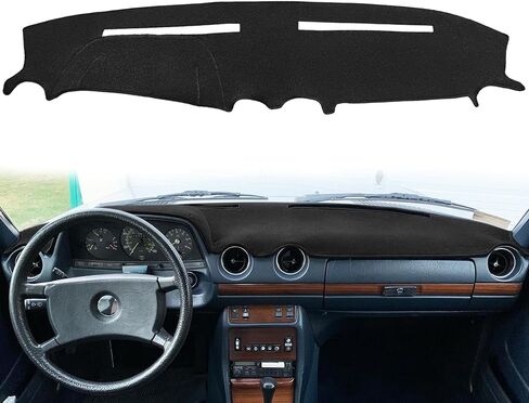 حصيرة غطاء لوحة القيادة مناسبة خصيصًا لسيارة Mercedes Benz 350SL 380SL 380SLC 450SL 450SLC 560SL بدون مستشعر المناخ، وسادة غطاء لوحة القيادة وواقي السجاد F286 (أسود) in Kuwait