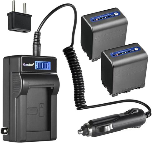 شاحن بطارية تيار متردد LCD من Kastar NP-QM91D متوافق مع سوني NP-FM30، NP-FM50، NP-FM55H، NP-QM50، NP-QM51، NP-FM70، NP-FM71، NP-QM71، NP-QM71D، NP-FM90، NP-FM91، NP-QM91، بطارية NP-QM91D in Kuwait