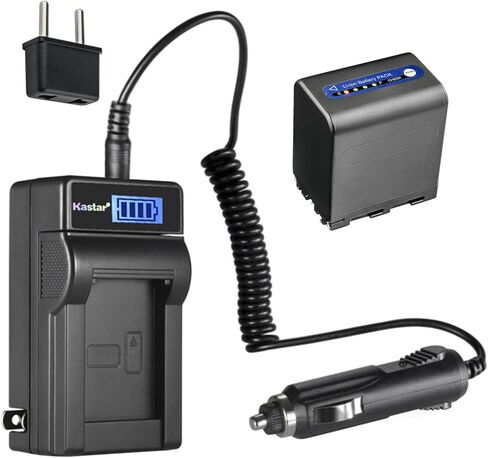 شاحن بطارية تيار متردد LCD من Kastar NP-QM91D متوافق مع سوني NP-FM30، NP-FM50، NP-FM55H، NP-QM50، NP-QM51، NP-FM70، NP-FM71، NP-QM71، NP-QM71D، NP-FM90، NP-FM91، NP-QM91، بطارية NP-QM91D in Kuwait