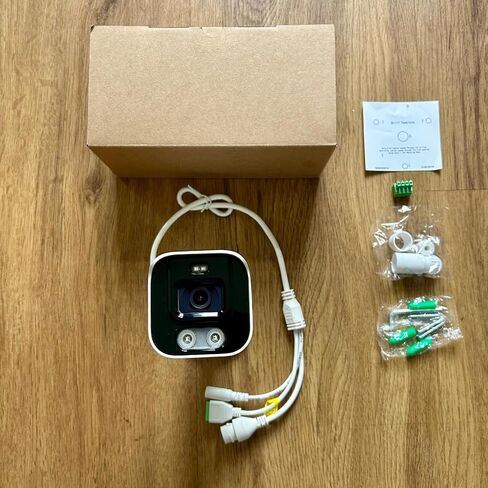 AngelCamera Two - كاميرا أمان خارجية/داخلية بدقة 8 ميجابكسل بدقة 4K مع خاصية الردع الذكي، وصوت ثنائي الاتجاه، وإنذار صفارة الإنذار، ورؤية بالألوان الكاملة ليلاً ونهارًا مع إضاءة ذكية، وتوافق مع العلامات التجارية المتعددة in Kuwait