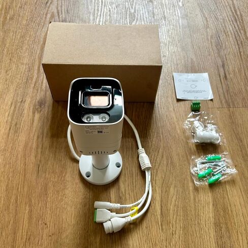 AngelCamera Two - كاميرا أمان خارجية/داخلية بدقة 8 ميجابكسل بدقة 4K مع خاصية الردع الذكي، وصوت ثنائي الاتجاه، وإنذار صفارة الإنذار، ورؤية بالألوان الكاملة ليلاً ونهارًا مع إضاءة ذكية، وتوافق مع العلامات التجارية المتعددة in Kuwait