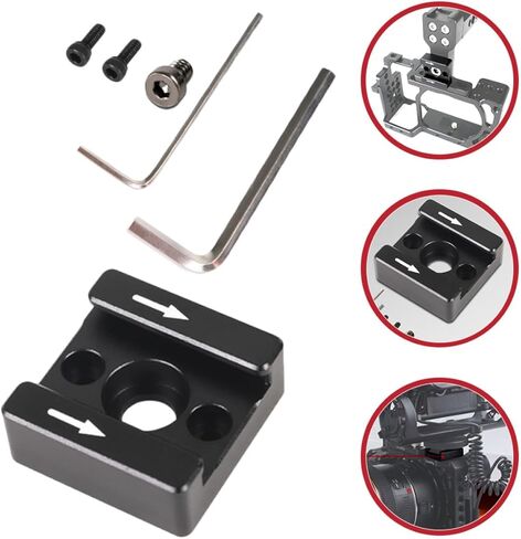 Cold Shoe Mount Adapter Bracket for DSLR Camera Light Monitor, 1/4" Screw Thread Expansion Holder for Photographers and Videographers in Saudi Arabia