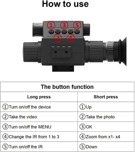 كاميرا M5 الرقمية 1080P للرؤية الليلية والنهارية نطاق بندقية الصيد أحادية العين مع 850 أو 940 نانومتر IR (M5-50-IR940-GP) in Kuwait