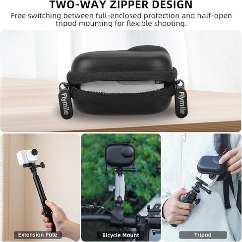 Small Carrying Case + 2 Pack Screen Protector for Insta360 GO Ultra, PU Hard Portable Travel Storage Bag With Carabiner & Wrist Strap, Tempered Glass Film Protective Lens Cover Accessories Kit in Kuwait