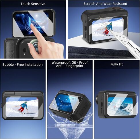 Small Carrying Case + 2 Pack Screen Protector for Insta360 GO Ultra, PU Hard Portable Travel Storage Bag With Carabiner & Wrist Strap, Tempered Glass Film Protective Lens Cover Accessories Kit in Kuwait