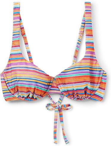 Woman's Balconette Swimsuit Top Colorful Stripes in Kuwait