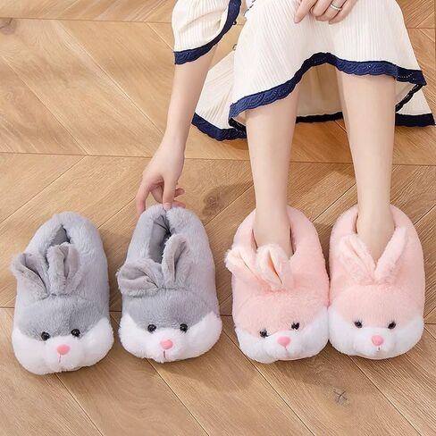 Cute Animal Slipper for Women Funny Novelty Cartoon Fuzzy Slipper Plush Character Great Christmas Gift for Lover Girls Mom Wife Daughter(Meduim US 7-9) in Saudi Arabia
