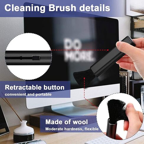 Portable Computer Screen Camera Lens Brush Removal Brush Soft ABS+Wool Small Retractable Brush in Saudi Arabia
