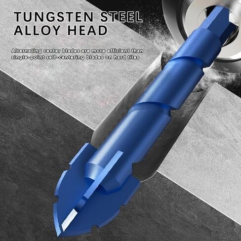 8 عبوات مجموعة لقم مثقاب حجري مسنن - 1/4 إلى 9/16 بوصة طقم 8 قطع لقمة مثقاب صناعية ومنزلية للخرسانة والبلاط والزجاج والطوب والسيراميك والبلاستيك والخشب in Kuwait