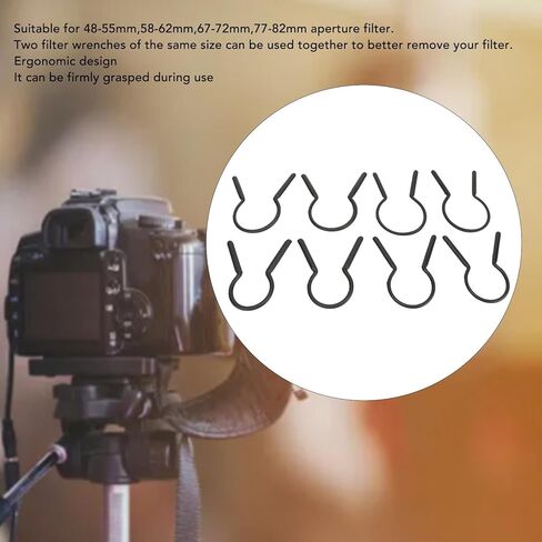 8Pcs Camera Lens Filter Wrench, Rubber Coated Anti Slip Camera Lens Filter Remover Kit for 48‑55mm 58‑62mm 67‑72mm 77‑82mm Lens Thread in Saudi Arabia