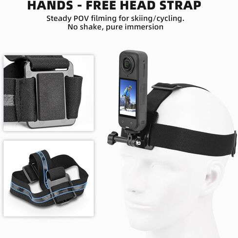 طقم إكسسوارات BRDRC وحامل دراجة نارية لـ Insta360 X5 X4، يتصاعد معصم رأس الصدر مع محول دوار 360 درجة ومشبك مقود الدراجة مع حزمة عصا سيلفي 59 بوصة in Kuwait