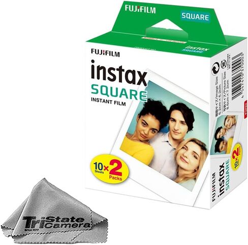 فيلم Fujifilm Instax Square الفوري (80 ورقة) + قطعة قماش تنظيف من الألياف الدقيقة TSC - لطابعات SQ1 وSQ6 وSQ10 وSQ20 وSquare Link in Saudi Arabia