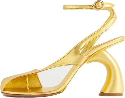 Vertundy Women's Flip Flop Heels High Heeled Sandals Leather Chunky Square Toe Adjustable Ankle Strap Buckle Thong Heeled Sandals in Saudi Arabia