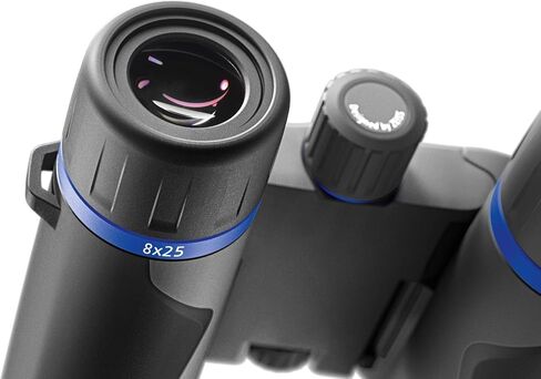 منظار Zeiss Terra Pocket مقاس 8 × 25 باللون الرمادي للبالغين - منظار سفر مدمج عالي القوة ومقاوم للماء لمشاهدة الطيور، مناظير صغيرة خفيفة الوزن للاستخدام الخارجي مع واقي مضاد للضباب للصيد in Saudi Arabia
