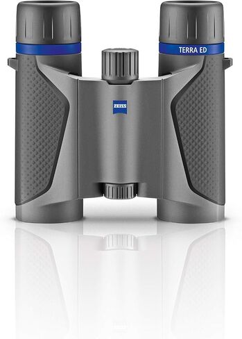 منظار Zeiss Terra Pocket مقاس 8 × 25 باللون الرمادي للبالغين - منظار سفر مدمج عالي القوة ومقاوم للماء لمشاهدة الطيور، مناظير صغيرة خفيفة الوزن للاستخدام الخارجي مع واقي مضاد للضباب للصيد in Saudi Arabia