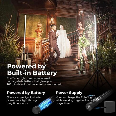 ضوء أنبوبي Mettlelite TLX4C RGB، عصا إضاءة فيديو RGBWW LED بالألوان الكاملة مع التحكم في التطبيق DMX، 4 أقدام 2800K-8000K، تأثيرات ضوئية قابلة للتخصيص، قابلة لإعادة الشحن، CRI97+ TLCI98+ لفيديو التصوير الفوتوغرافي في الاستوديو in Kuwait