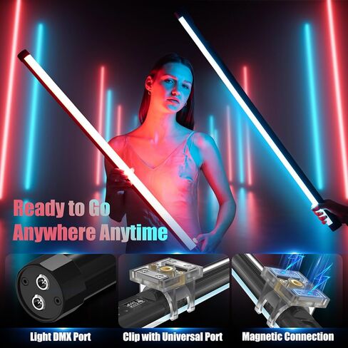ضوء أنبوبي Mettlelite TLX4C RGB، عصا إضاءة فيديو RGBWW LED بالألوان الكاملة مع التحكم في التطبيق DMX، 4 أقدام 2800K-8000K، تأثيرات ضوئية قابلة للتخصيص، قابلة لإعادة الشحن، CRI97+ TLCI98+ لفيديو التصوير الفوتوغرافي في الاستوديو in Kuwait