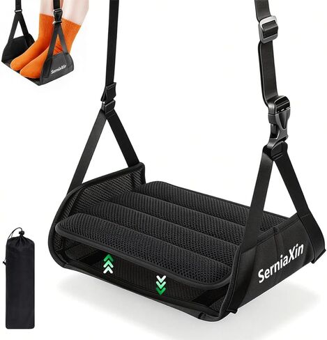 أرجوحة القدم للسفر على متن الطائرة - أرجوحة القدم القابلة للتعديل القابلة للتعديل مع رغوة الذاكرة - لوح الصلب ، تمنع الاشتراك in Saudi Arabia