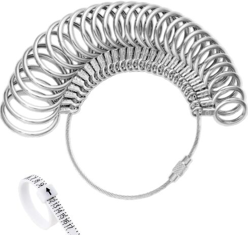 SDSLD Ring Mandrel Metal Ring Sizer Measuring Tool & Rubber Jewelry Hammer Ring Sizing Kit with Ring Gauge Finger Sizer Ring Mandrel for Ring Making in Kuwait