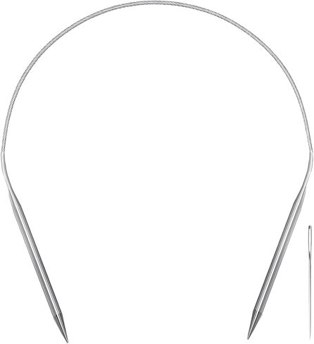 Aolfior Stainless Steel Circular Knitting Needles Size 8 16 Inch 5 mm Set Round Metal (Silver, 16 inch-8-(5mm)) Suitable for Beginners and Experienced Knitters Alike. in Saudi Arabia