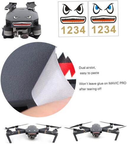 Drone Sticker Adhesive Quadcopter Decal Cartoon Fish Sticker Compatible with Mavic 3 Mini Se Air 2s, Mini Drone Accessories in Saudi Arabia