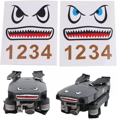 Drone Sticker Adhesive Quadcopter Decal Cartoon Fish Sticker Compatible with Mavic 3 Mini Se Air 2s, Mini Drone Accessories in Saudi Arabia