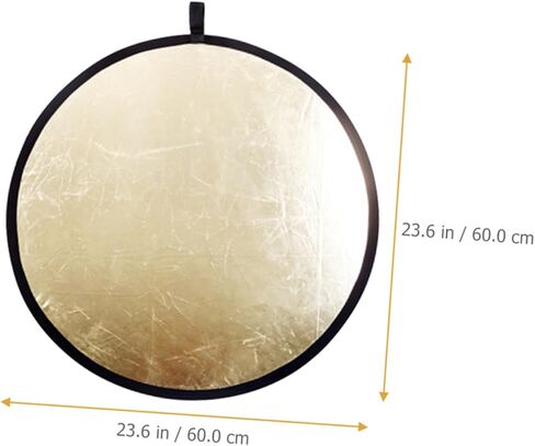 MERRYHAPY 60cm Portable Photography Reflector Silver Gold 2-in-1 Foldable Light Reflector for Outdoor Studio Lighting Photo Accessories in Saudi Arabia