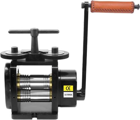 Lakimi Black 130mm Rolling Mill Machine-أداة نقش المجوهرات المعدنية المسطحة لصنع الخاتم ، معالجة الذهب والفضة LK-RM01A in Kuwait