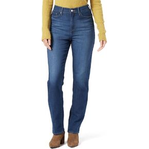 Levi Strauss Signature Women's High-Rise Straight Jeans Stretch Denim (Standard and Plus), (New) Hurricane, 6 Regular in Kuwait