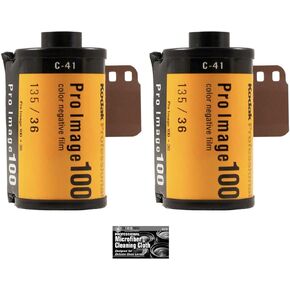 فيلم Kodak Pro Image 100 لون سلبي (فيلم رول 35 ملم، 36 تعريض) - عبوتان مع قطعة قماش للتنظيف in Kuwait
