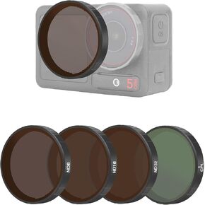 4 Pack ND CPL Filter Kit for DJI Osmo Action 6, Snap-on Neutral Density Polarizing Lens Filter-ND8/16/32/CPL with HD Optical Glass&Metal Frame for Biking/Skiing/Surfing Outdoor Photography in Saudi Arabia
